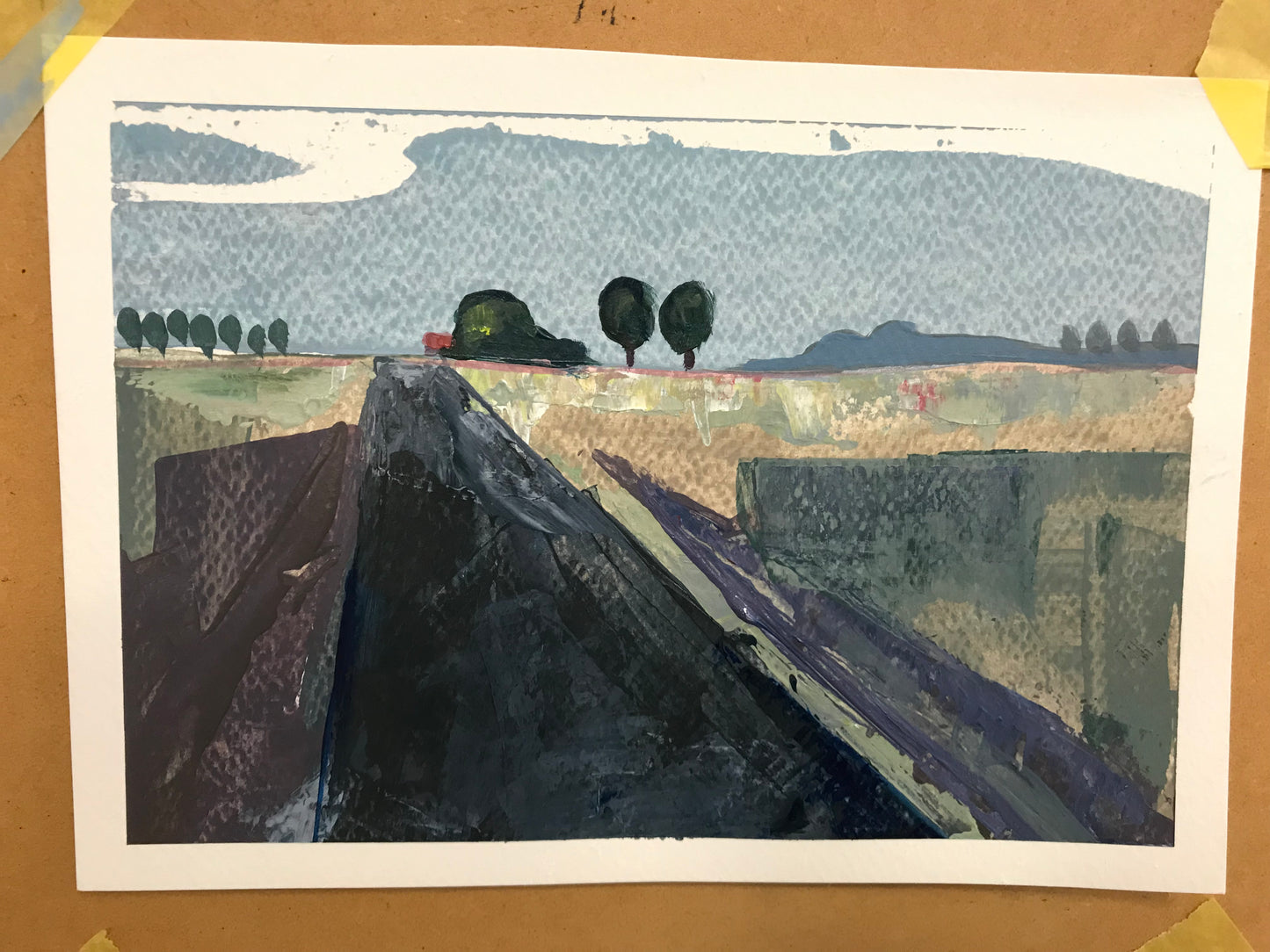 The road home (A5, acrylic on paper)