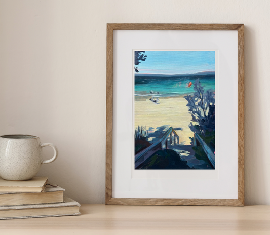 Headed to the beach (A4 giclée fine art print)
