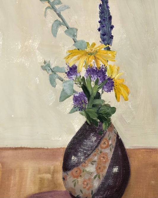 Little moment of joy - a posy from the garden (A4, water-based-oil on paper)