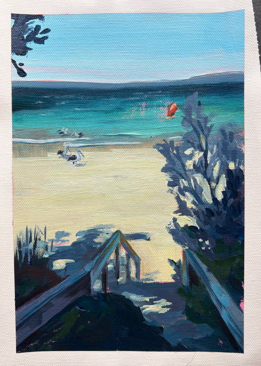 Headed to the beach (A4 giclée fine art print)