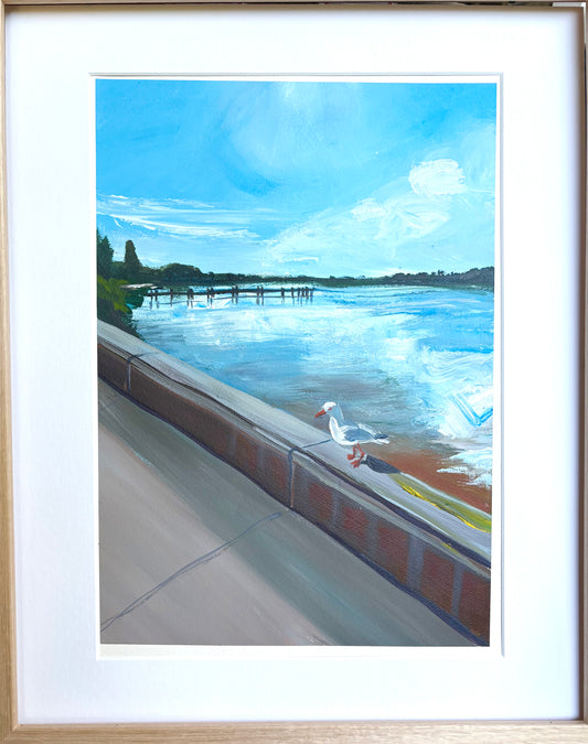 Parkrun at Lakes Entrance, Victoria (on Gunaikurnai Country) - A3 Acrylic on paper
