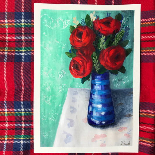 Red as roses (A3, acrylic on paper)